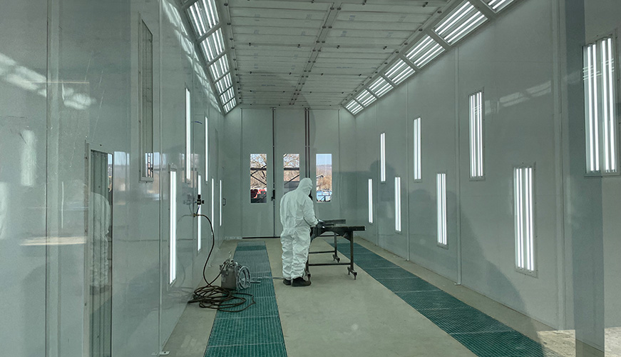 Shot blasting, painting slider